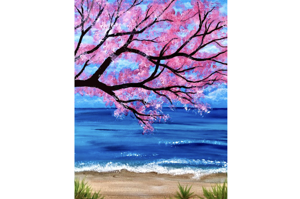 Cherry Blossoms Painting Classes San Diego CourseHorse Painting